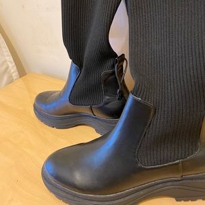Knitted sock boots